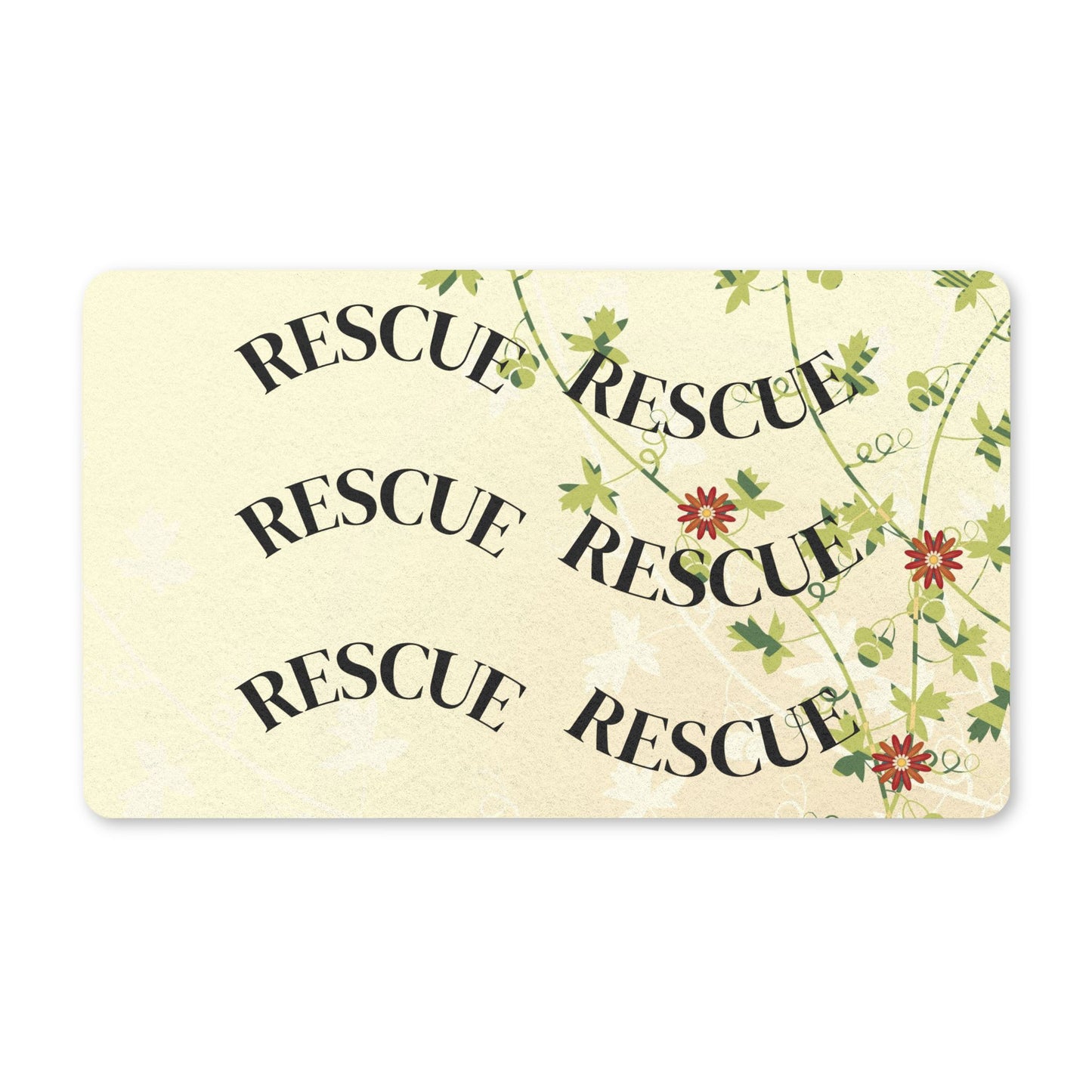Rescue Floral Doormat | Pet Rescue Welcome Mat for Charity