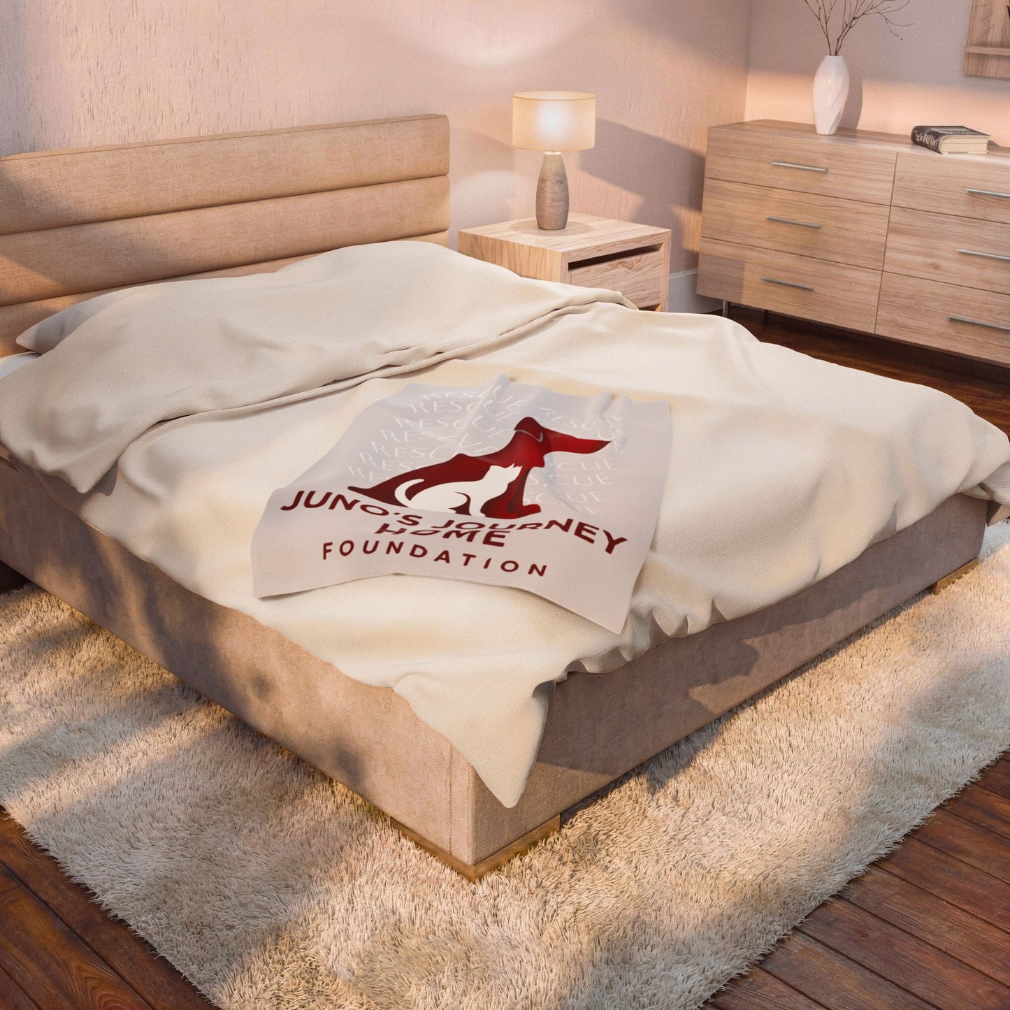 Velveteen Plush Blanket | Juno's Journey Home Rescue Dog & Cat Charity Throw