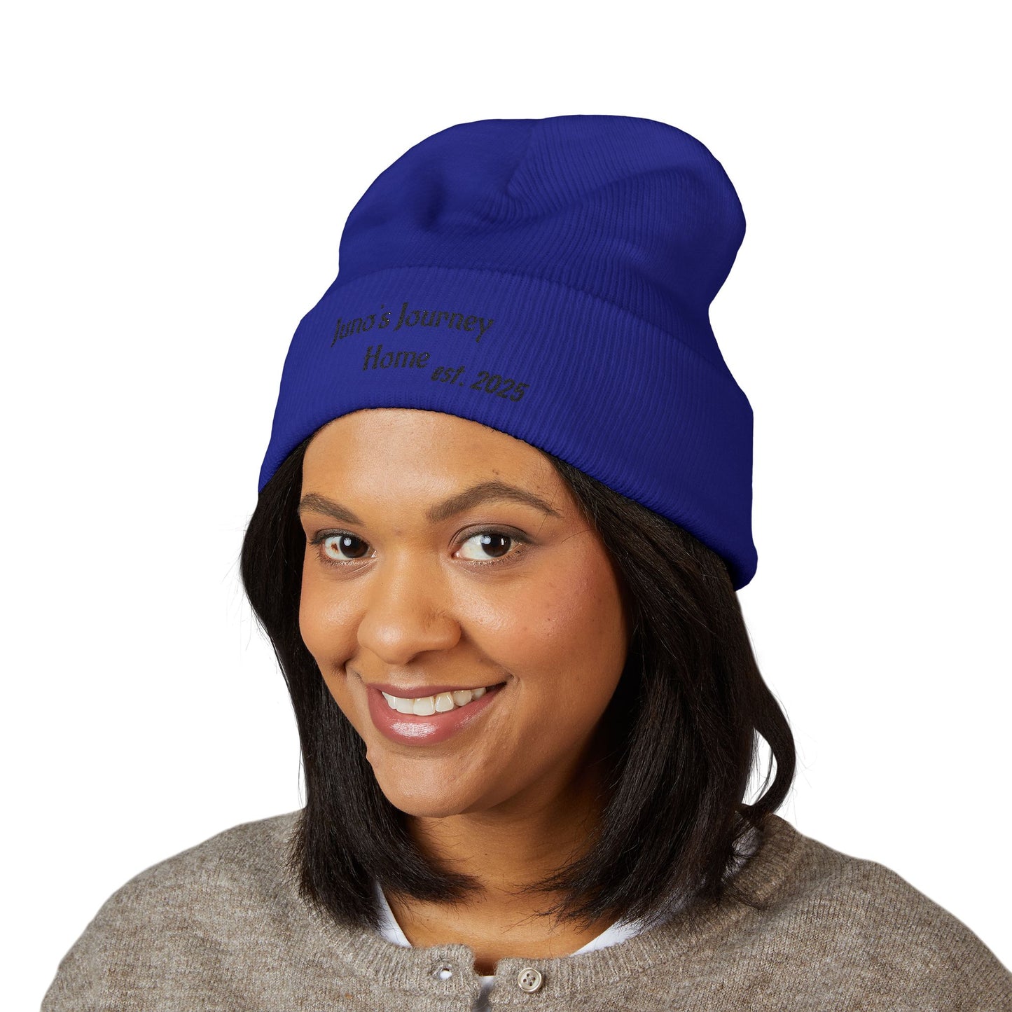 Embroidered Juno's Journey Home est. 2025 Cuffed Beanie