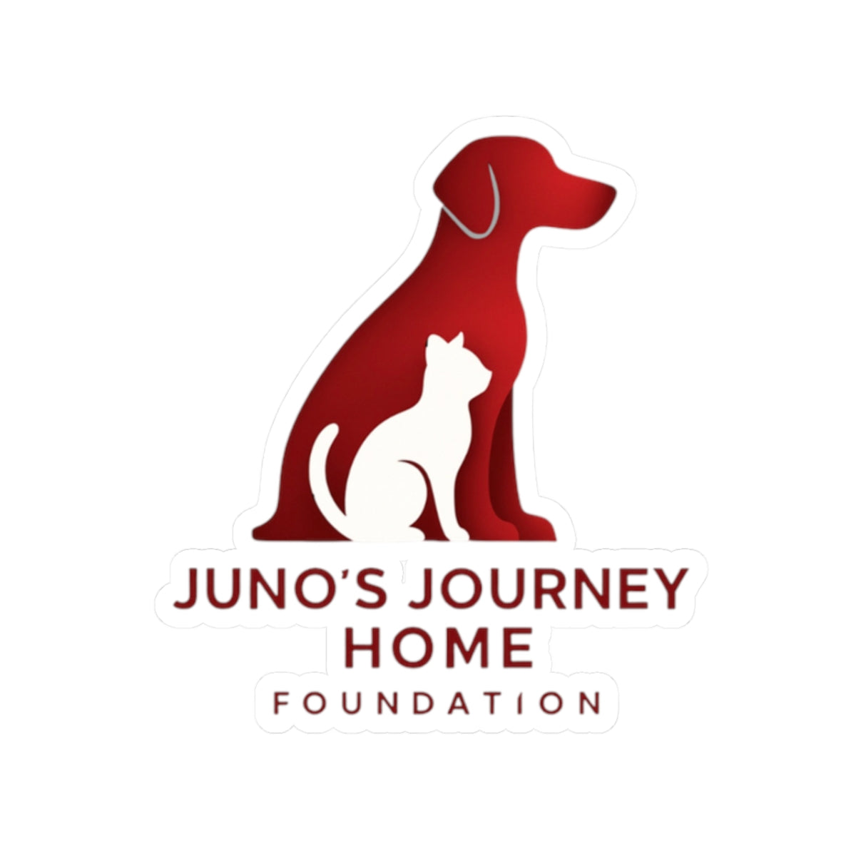 Juno’s Journey Home Foundation Sticker | Red Dog & Cat Charity Logo Kiss-Cut Sticker