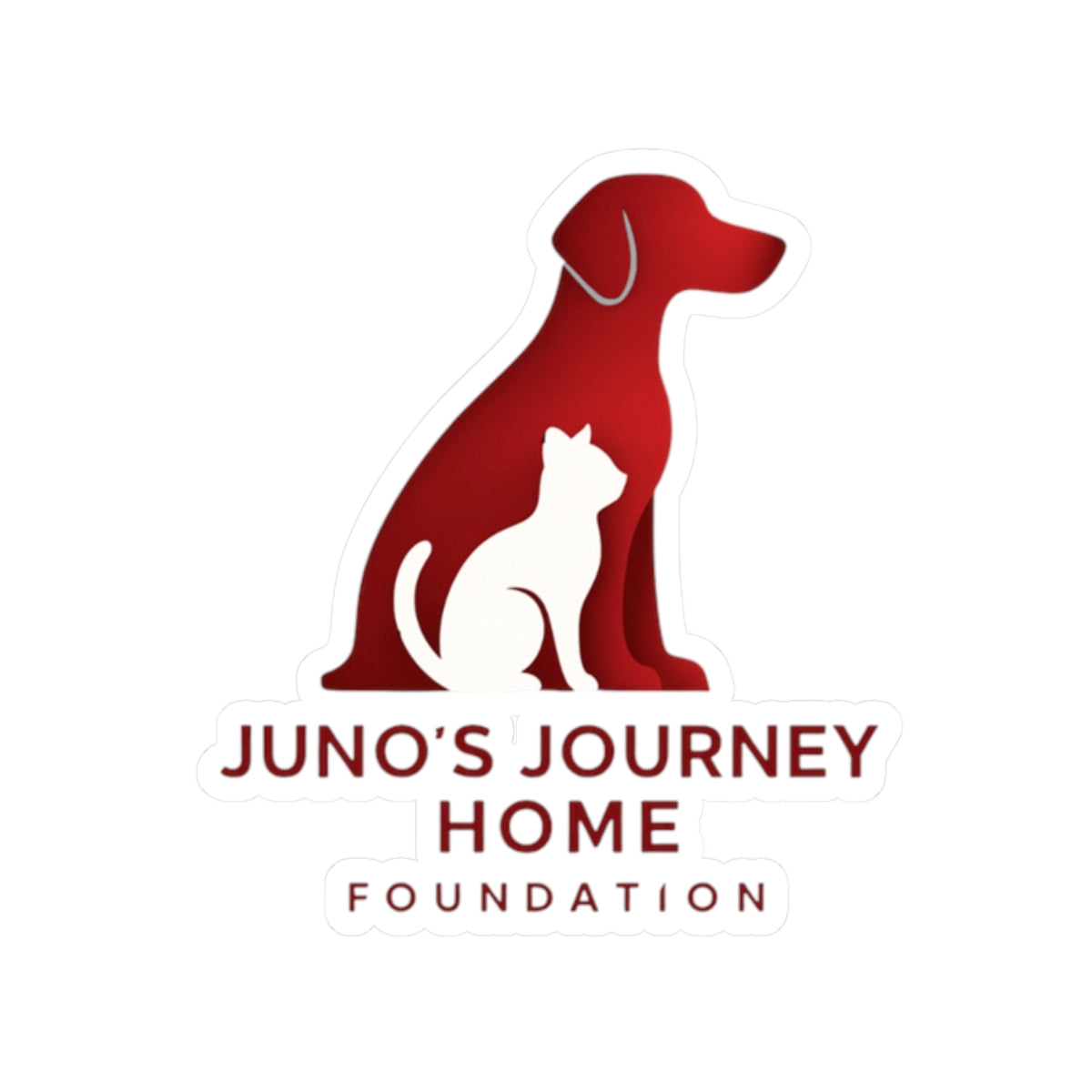 Juno’s Journey Home Foundation Sticker | Red Dog & Cat Charity Logo Kiss-Cut Sticker