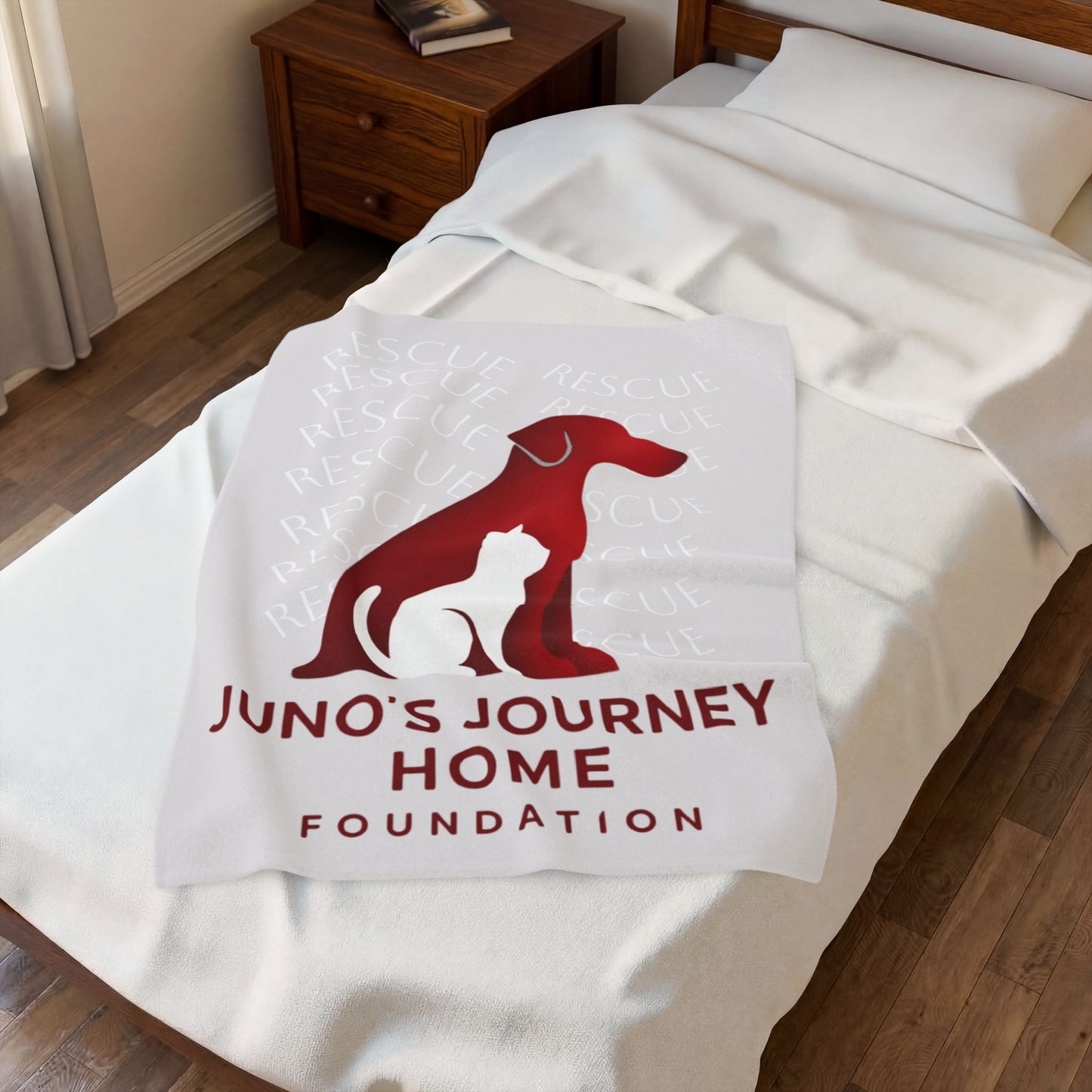 Velveteen Plush Blanket | Juno's Journey Home Rescue Dog & Cat Charity Throw
