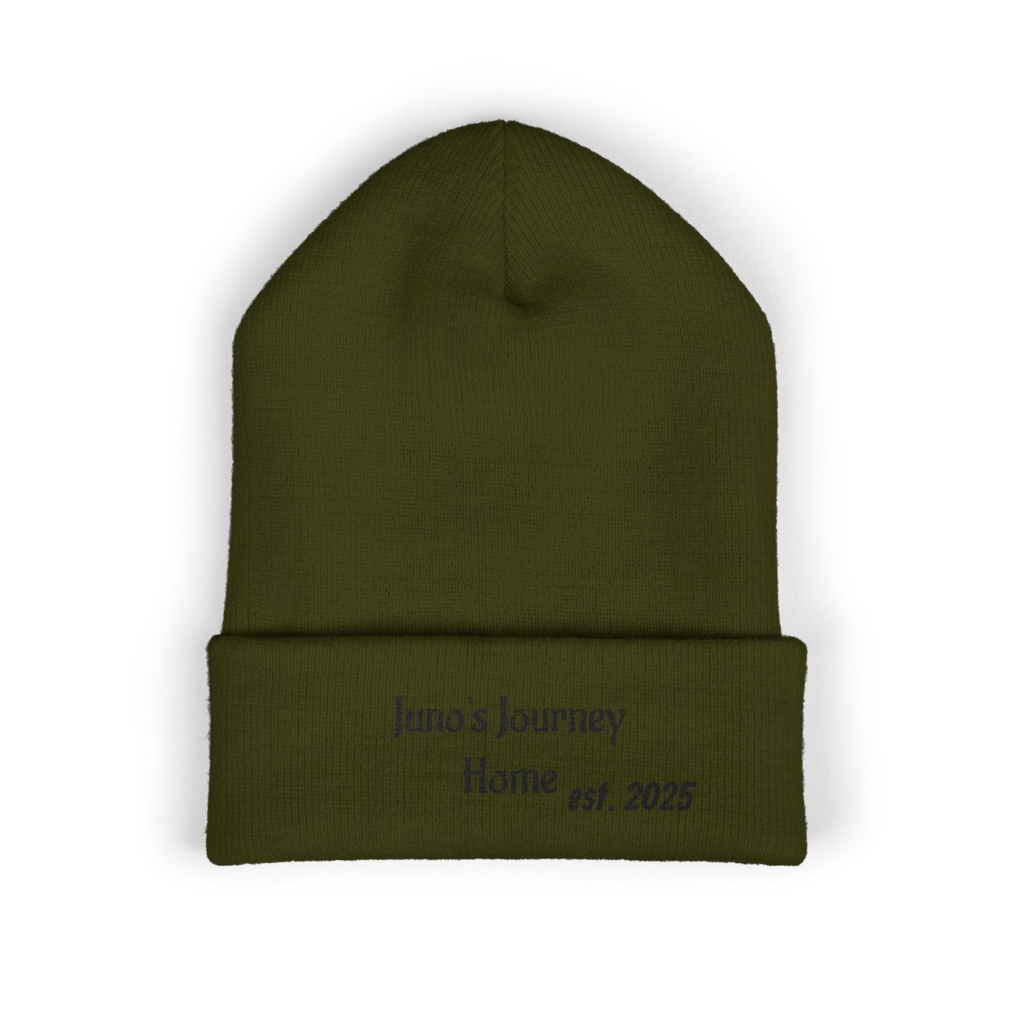 Embroidered Juno's Journey Home est. 2025 Cuffed Beanie