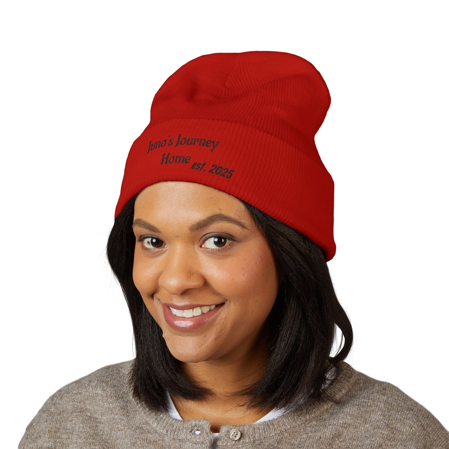 Embroidered Juno's Journey Home est. 2025 Cuffed Beanie
