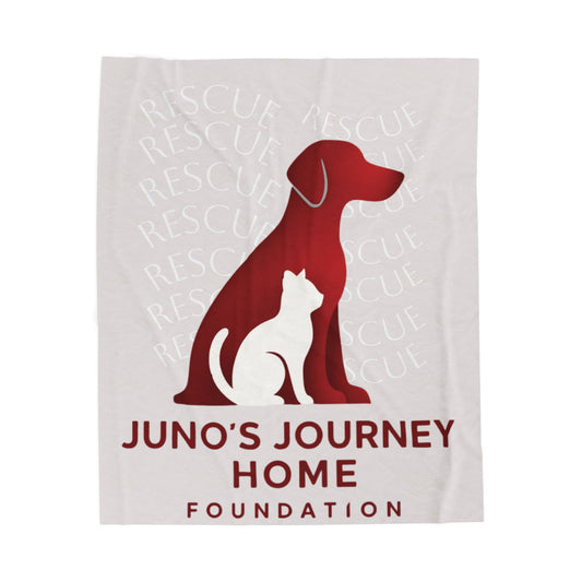 Velveteen Plush Blanket | Juno's Journey Home Rescue Dog & Cat Charity Throw