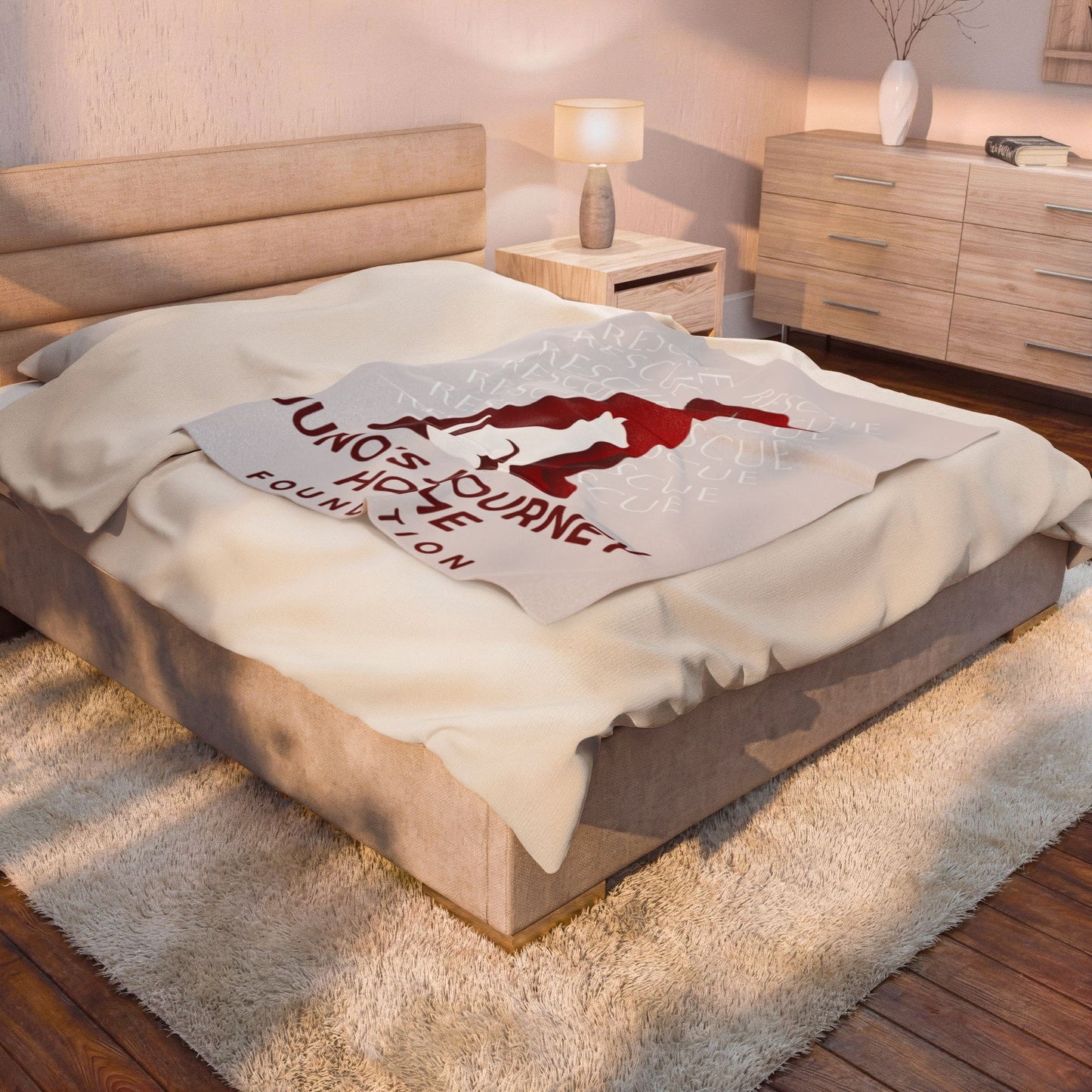 Velveteen Plush Blanket | Juno's Journey Home Rescue Dog & Cat Charity Throw