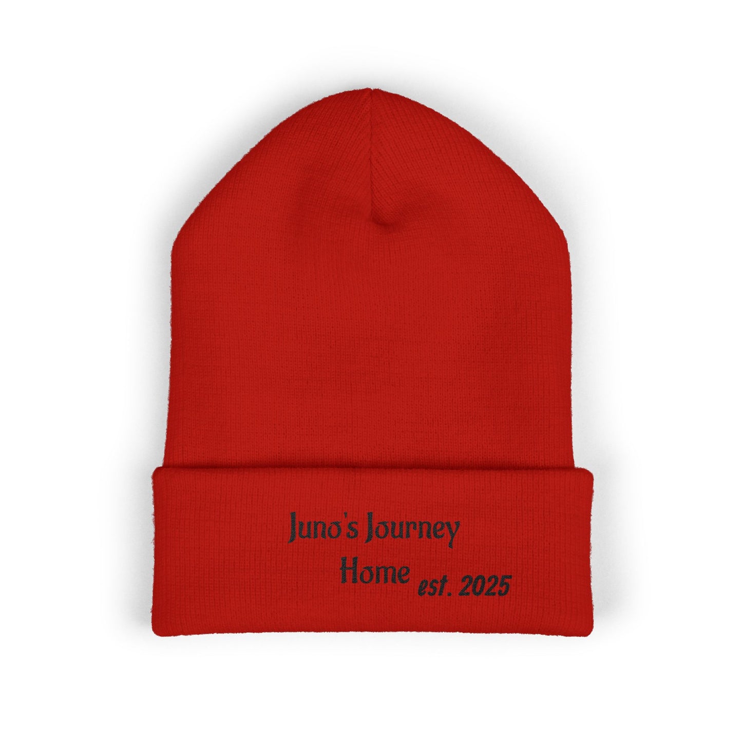 Embroidered Juno's Journey Home est. 2025 Cuffed Beanie
