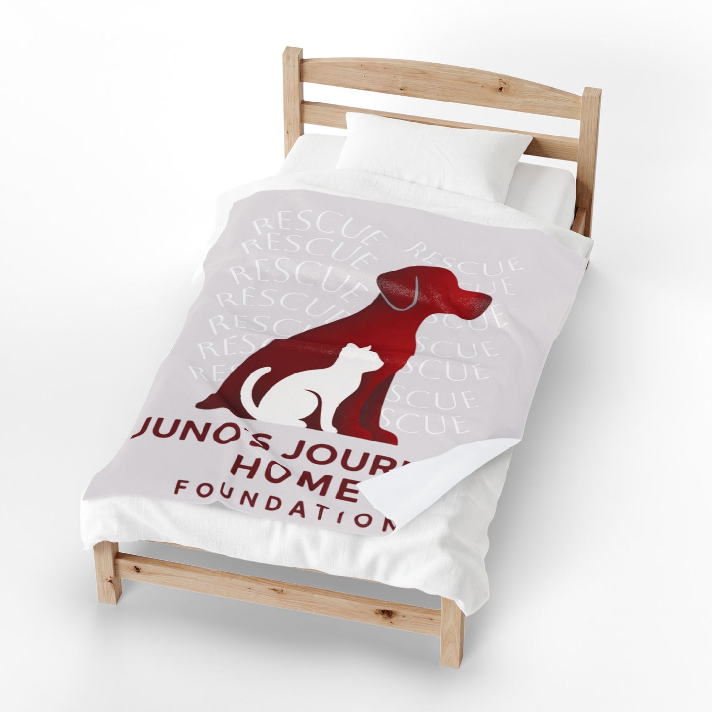 Velveteen Plush Blanket | Juno's Journey Home Rescue Dog & Cat Charity Throw