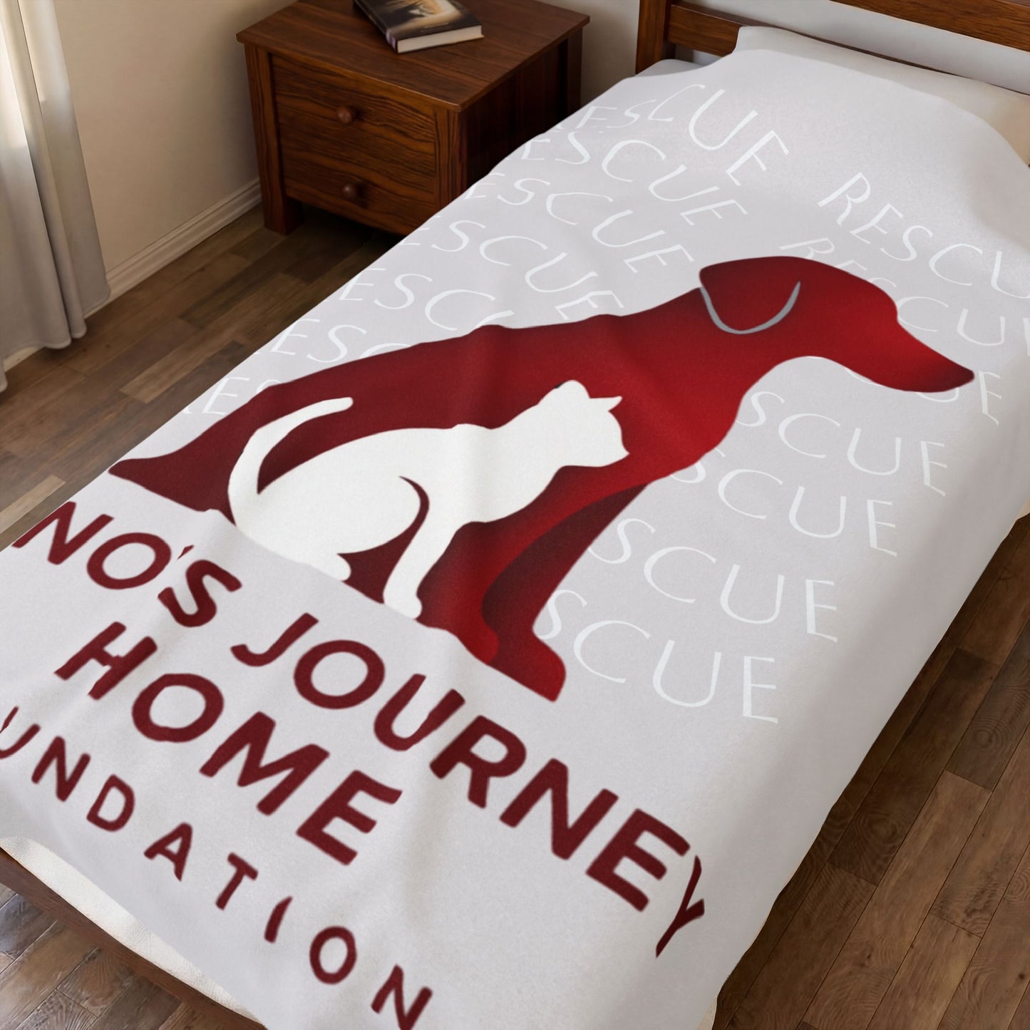 Velveteen Plush Blanket | Juno's Journey Home Rescue Dog & Cat Charity Throw