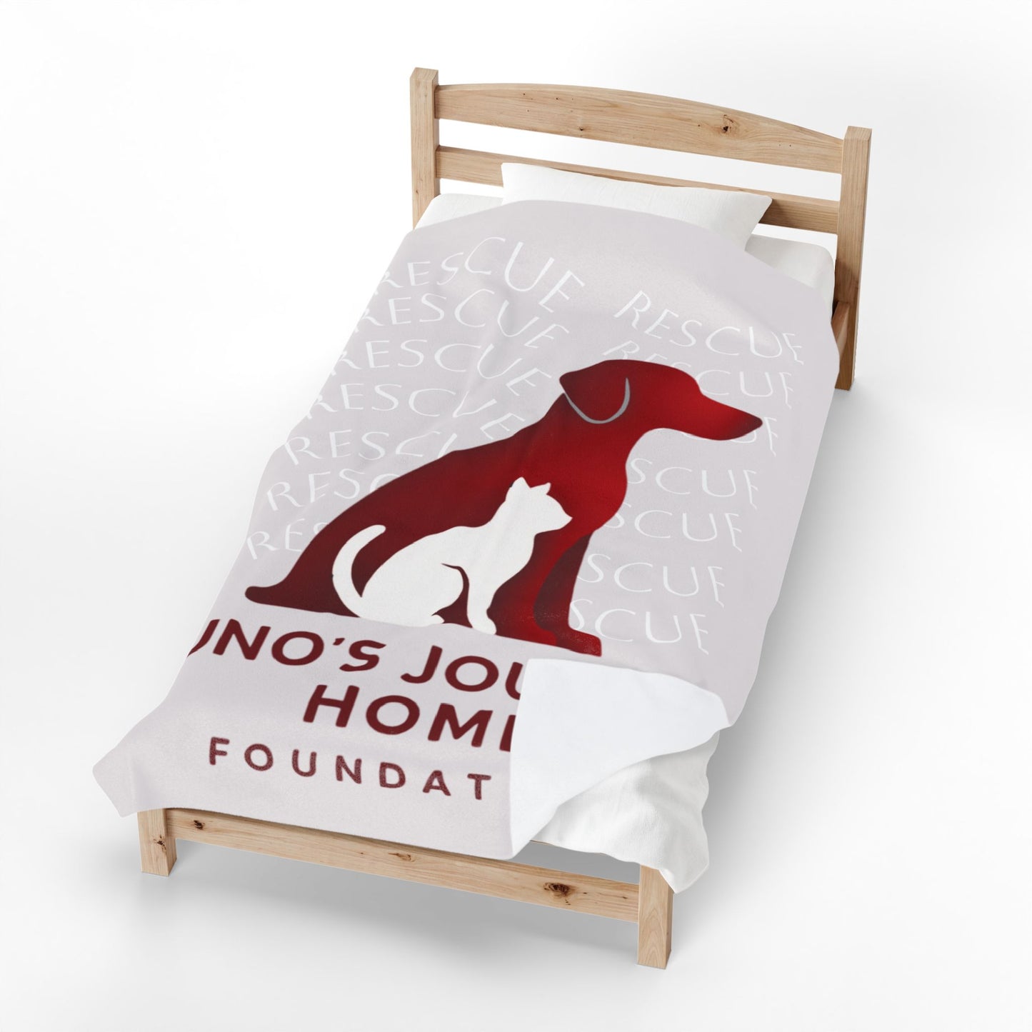 Velveteen Plush Blanket | Juno's Journey Home Rescue Dog & Cat Charity Throw