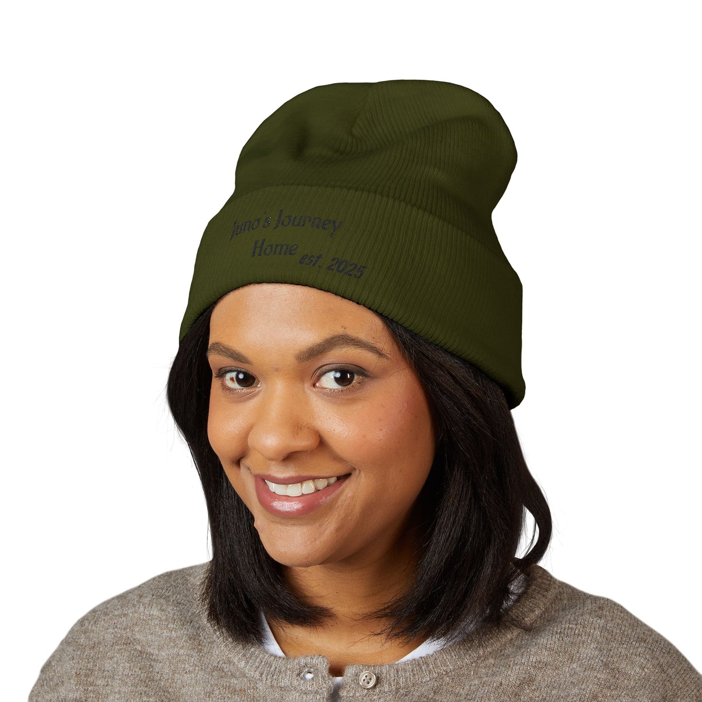 Embroidered Juno's Journey Home est. 2025 Cuffed Beanie