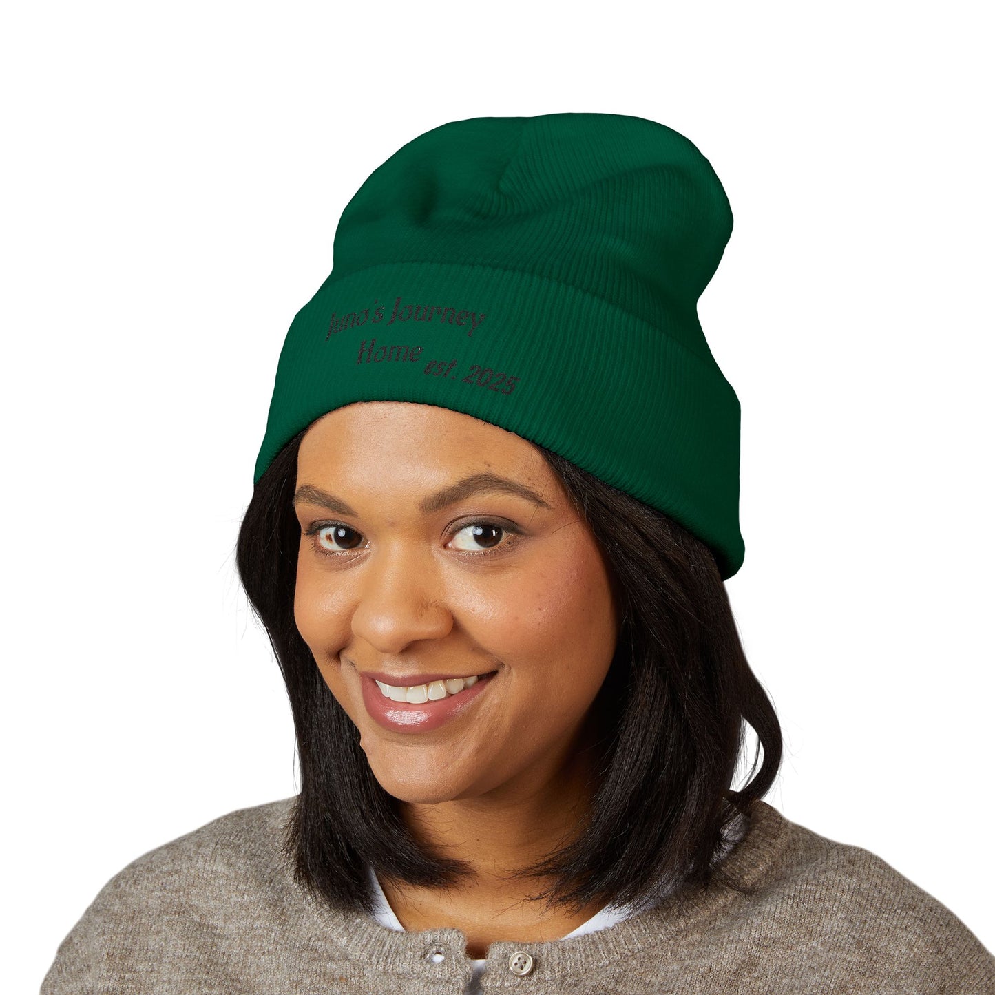 Embroidered Juno's Journey Home est. 2025 Cuffed Beanie