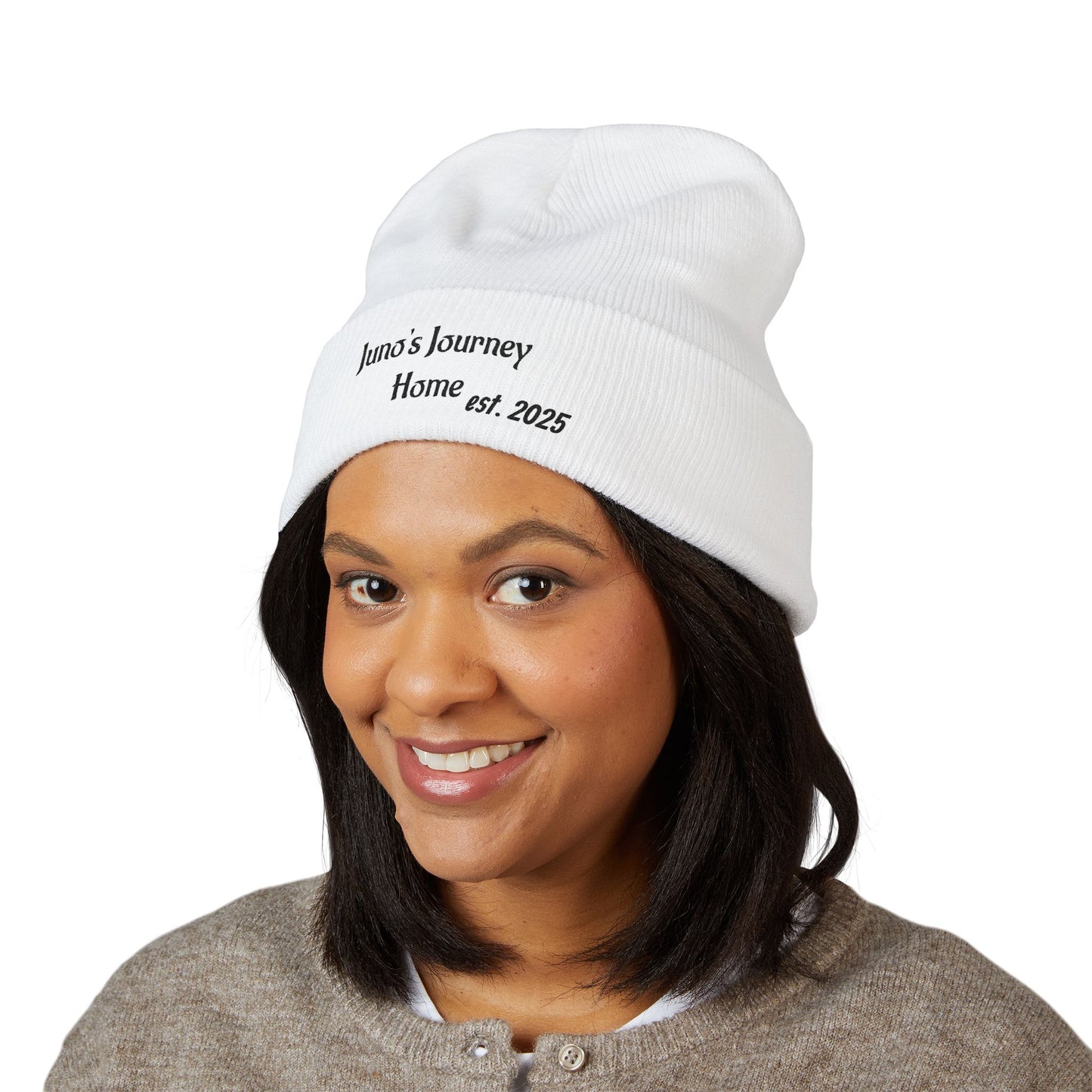 Embroidered Juno's Journey Home est. 2025 Cuffed Beanie