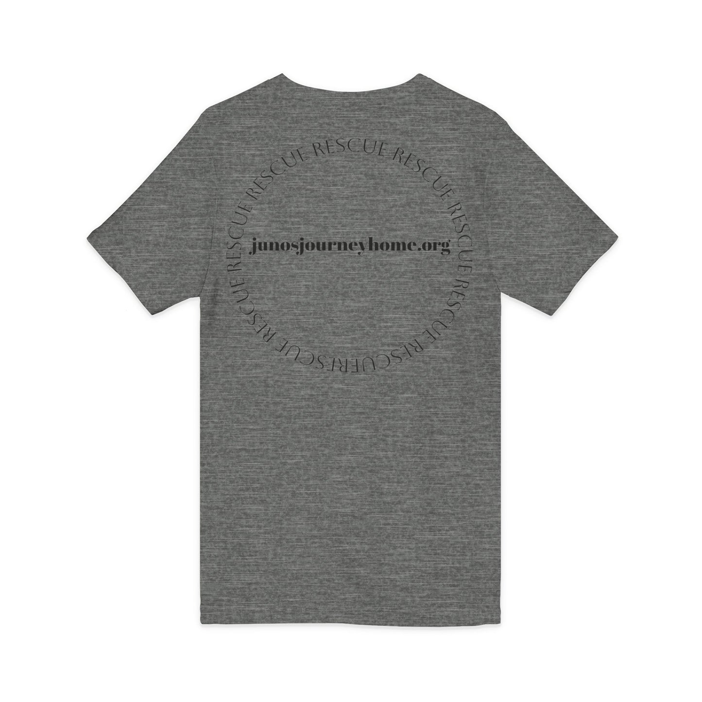 Juno's Journey Home Rescue Logo V-Neck Tee | Dog & Cat Rescue Charity Shirt
