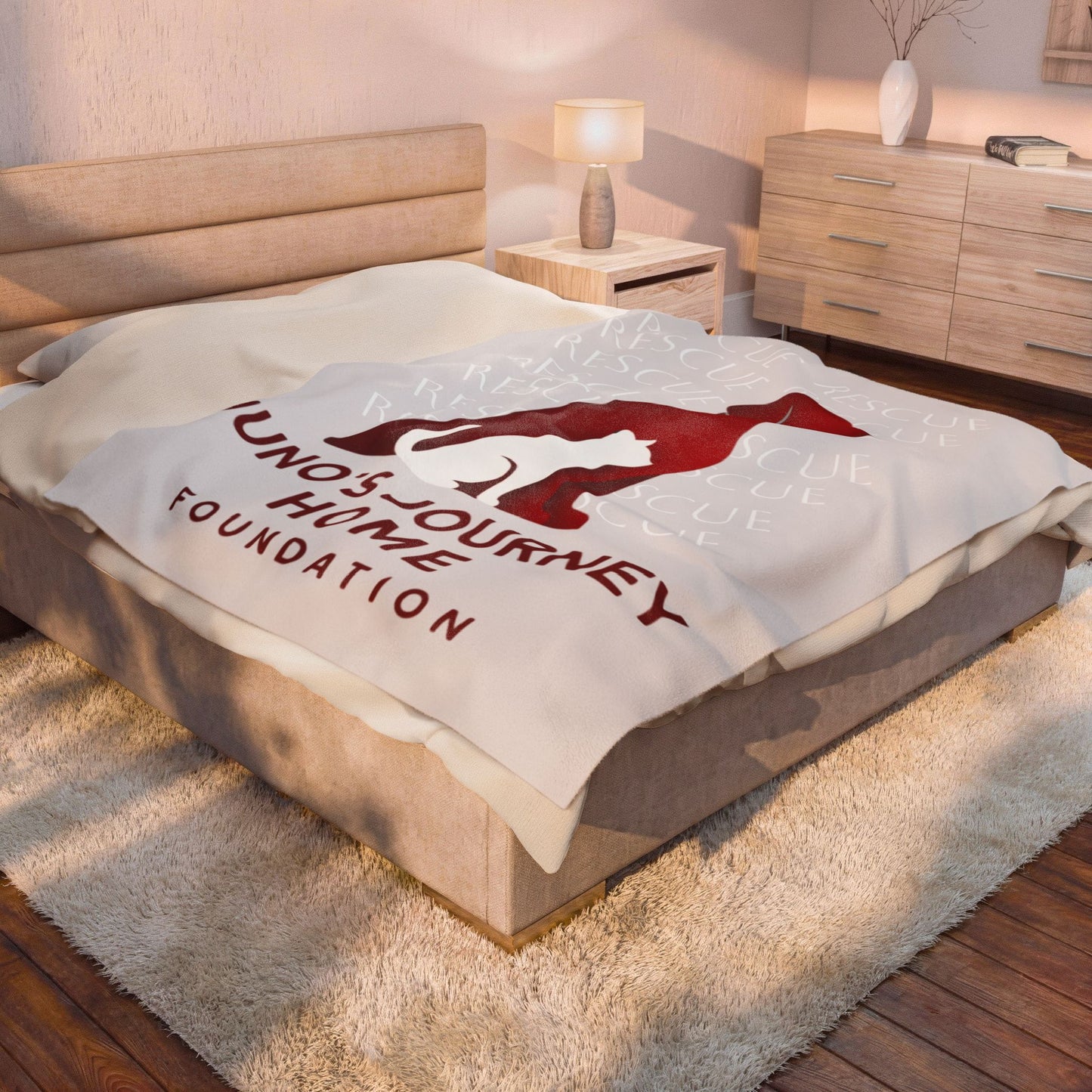 Velveteen Plush Blanket | Juno's Journey Home Rescue Dog & Cat Charity Throw