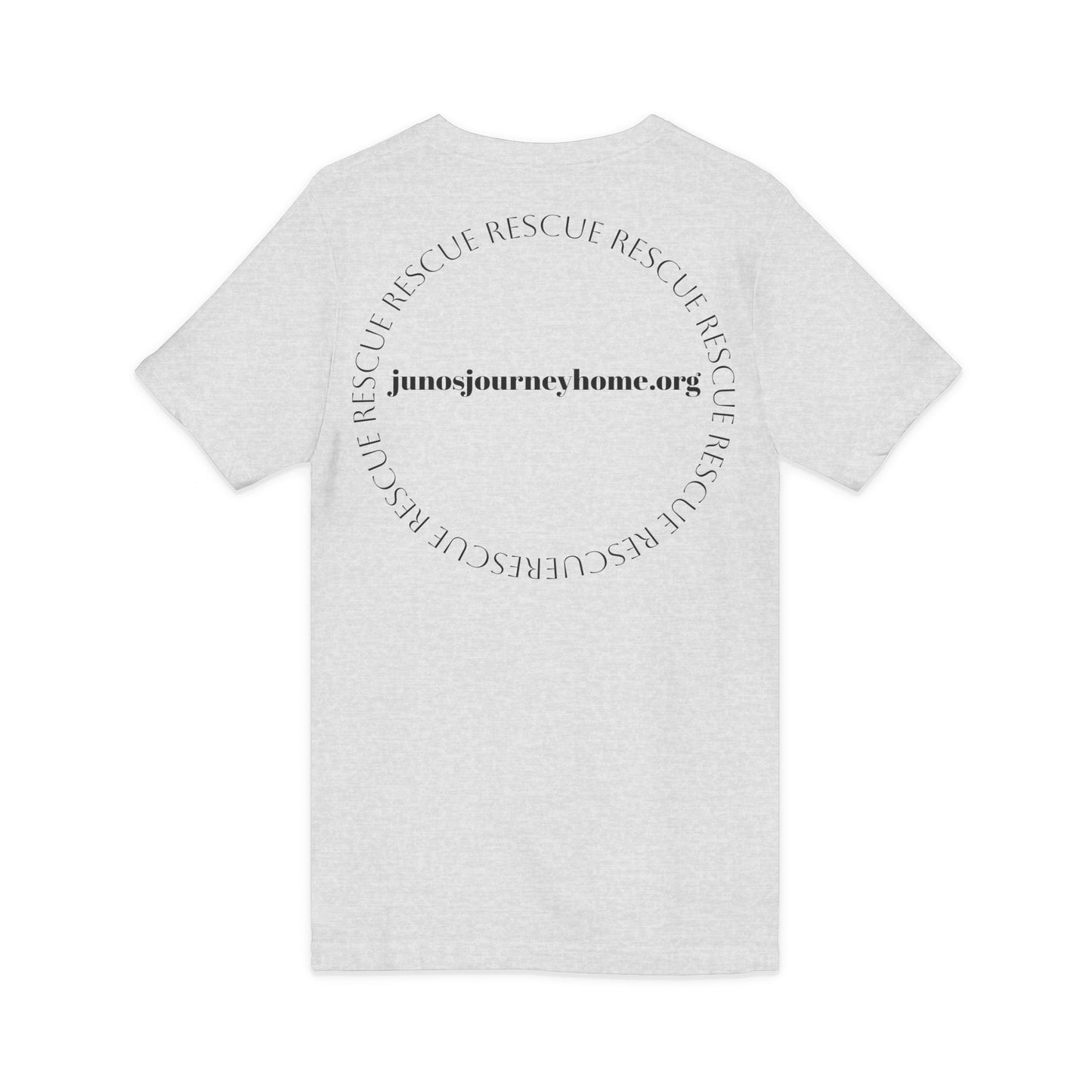 Juno's Journey Home Rescue Logo V-Neck Tee | Dog & Cat Rescue Charity Shirt